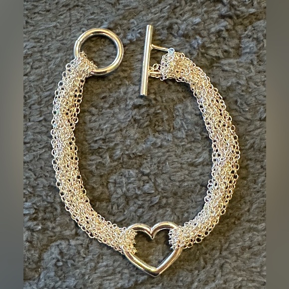 Sterling Silver 925 Chic Silver Heart Chain Bracelet - Picture 2 of 6